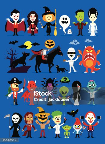 istock Monsters Mash Halloween Characters 186108321