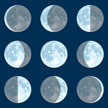 Moon Phases Stock Illustration - Download Image Now - iStock