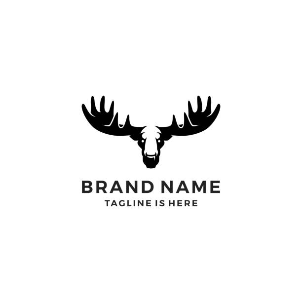 moose head template vector icon illustration moose head template vector icon illustration moose stock illustrations