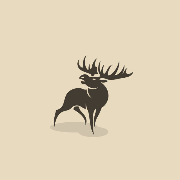 ilustraciones, imágenes clip art, dibujos animados e iconos de stock de icono de alce-vector ilustración - alaska