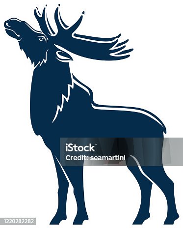 istock Moose silhouette isolated wild animal full length 1220282282