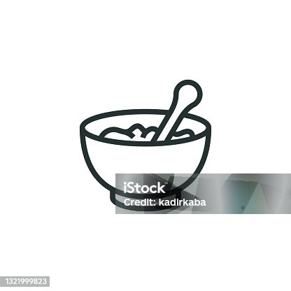 istock Mortar and Pestle Line Icon 1321999823