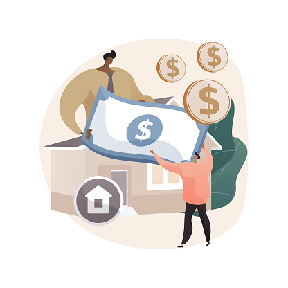Mortgage relief program abstract concept vector illustration.