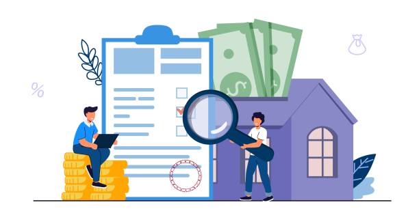 mortgage saving to buy a house or home savings vector illustration concept planning savings money to buy a home property investment house loan money investment to real estate approved mortgage profile - mortgage stock illustrations