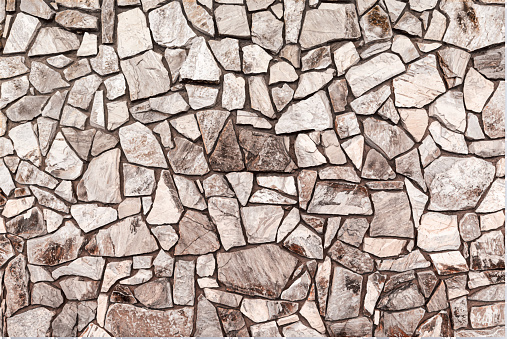 Mosaic Crushed River Rock Stone Wall Masonry Vector Background