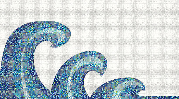 Mosaic Waves vector art illustration