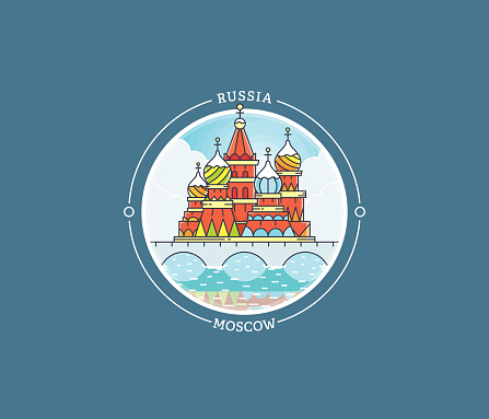 Moscow basilica vector city icon