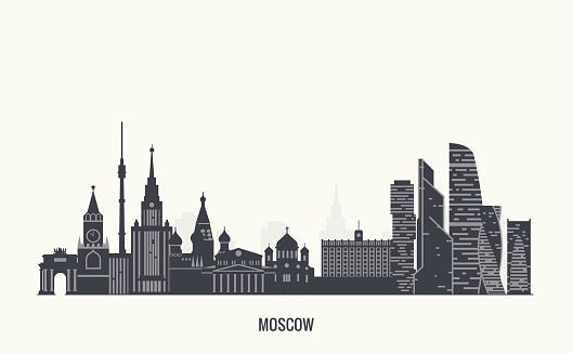 Moscow  skyline silhouette