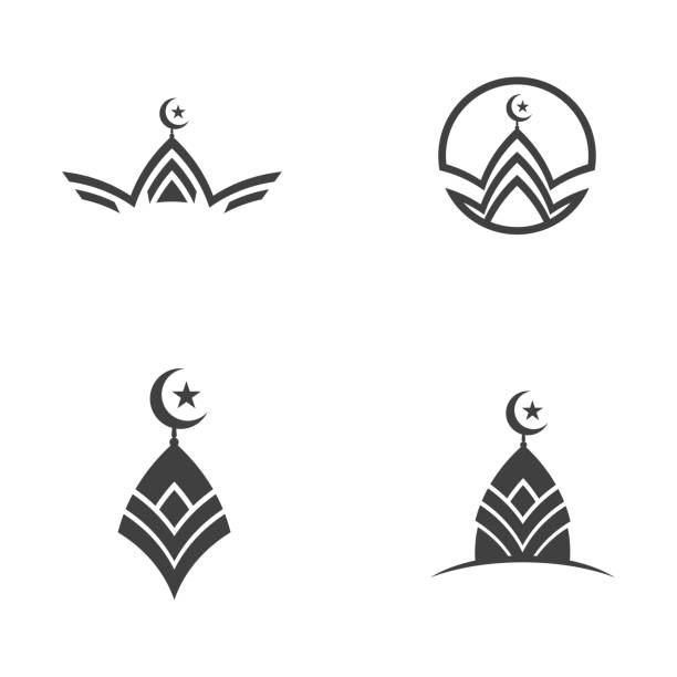 Moslem icon vector Illustration Moslem icon vector Illustration design template minaret stock illustrations