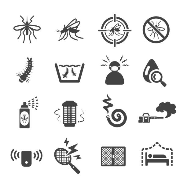 stockillustraties, clipart, cartoons en iconen met mosquito-pictogram - muggen
