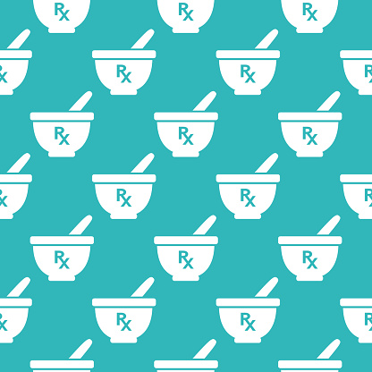 RX Motar And Pestle Seamless Pattern