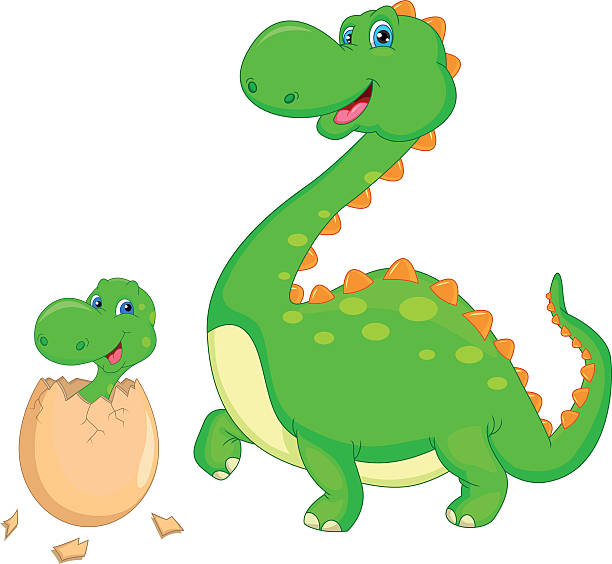 Download Royalty Free Dinosaur Mom With Cute Babies Clip Art ...