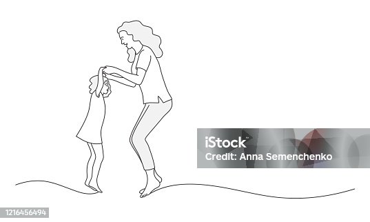 istock Mother and daughter jumping 1216456494