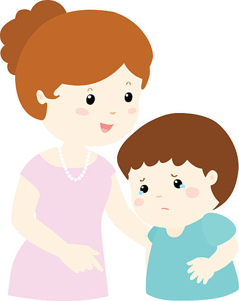 Mother Soothes Crying Son Vector Stock Illustration Download