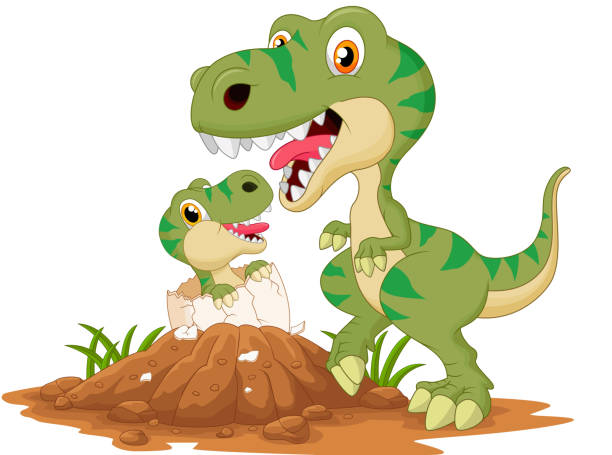 Download Happy Cartoon Dinosaur Family Illustrations, Royalty-Free ...