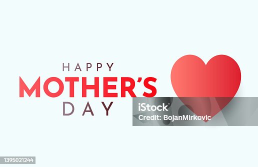 istock Mother's Day card with heart. Vector 1395021244