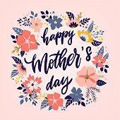 istock Mother's day greeting card with flowers 1367384461