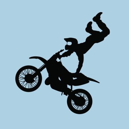 motocross jump while gazing the crowd vector