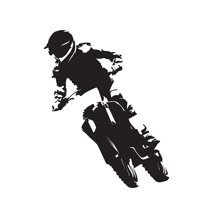 Motocross racing, fmx vector isolated silhouette