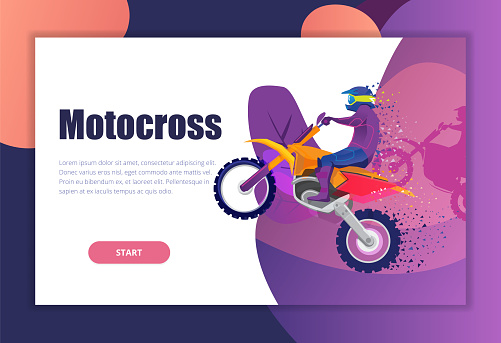 Motocross vector illustration. Sport and activity background.