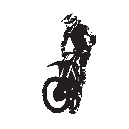 Motocross vector isolated silhouette vector