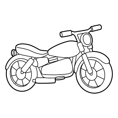 Motorcycle Coloring Page Isolated for Kids