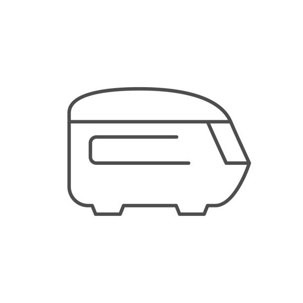 ilustrações de stock, clip art, desenhos animados e ícones de motorcycle trunk line outline icon - fechar porta bagagens