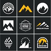 Mountain icons set. Mountain logo.