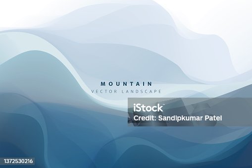 istock Mountain landscape. Mountainous terrain. Vector illustration. Abstract background. 1372530216