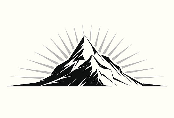 Mountain Peak Illustration of a mountain peak silhouette mt olympus stock illustrations
