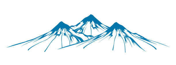 ilustrações de stock, clip art, desenhos animados e ícones de mountain ridge with many peaks - vector for stock - mont blanc
