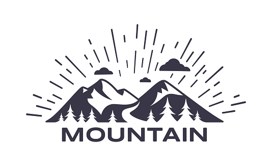 Mountain symbol background illustration.