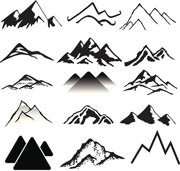Mountains A variety of mountains landscapes. extreme terrain stock illustrations
