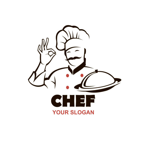 illustrations, cliparts, dessins animés et icônes de conception de chef moustachu - chef cuisinier