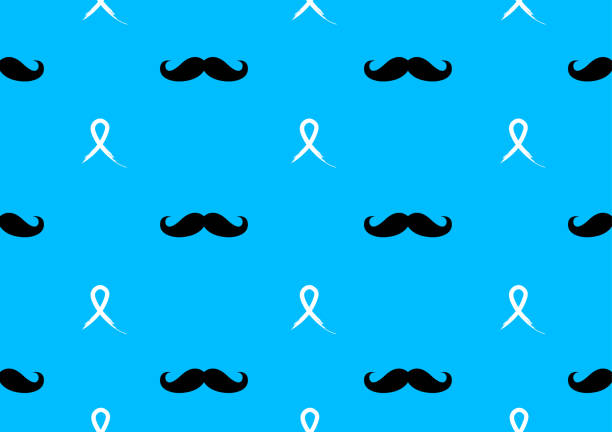 Movember Movember.Prostate cancer awareness month. Men's health concept. Many color design mustache and blue ribbon graphics. Cancer awareness event poster, banner and card. november stock illustrations