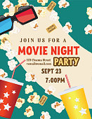 Movie Night Party Invitation Template