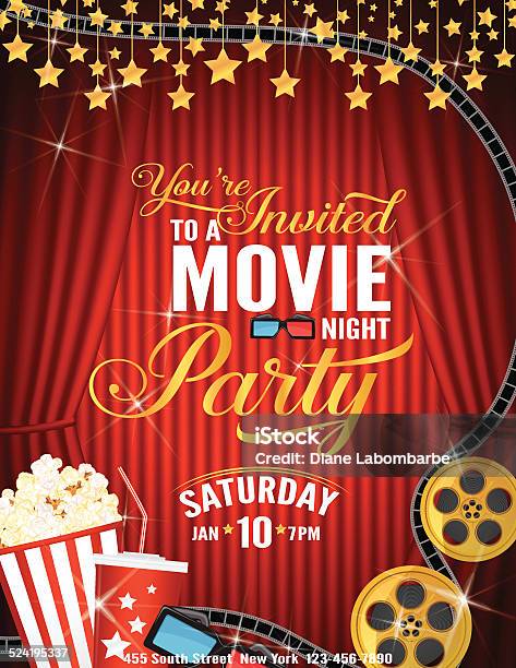 Movie Night Party Poster Or Web Template Download Free Vectors