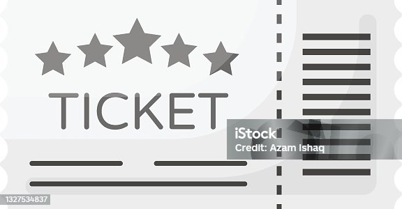 istock Movie Ticket Concept, Show pass or voucher Vector Color Icon Design, Video blogger Symbol, photographer or videography equipment Sign, Filmography and Cinematography Stock illustration 1327534837