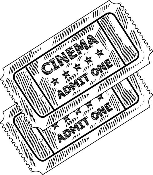 Drawing Of A Movie Ticket Illustrations, RoyaltyFree