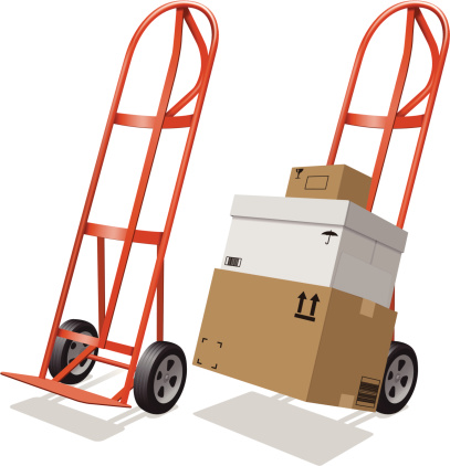 Moving Hand Truck and Shipping Boxes
