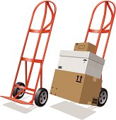 istock Moving Hand Truck and Shipping Boxes 455454969