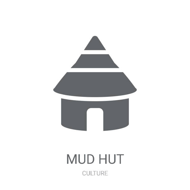 Mud hut icon. Trendy Mud hut logo concept on white background from Culture collection Mud hut icon. Trendy Mud hut logo concept on white background from Culture collection. Suitable for use on web apps, mobile apps and print media. hut stock illustrations