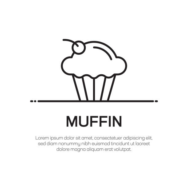 Muffin Vector Line Icon - Simple Thin Line Icon, Premium Quality Design Element Muffin Vector Line Icon - Simple Thin Line Icon, Premium Quality Design Element turkey cupcake cake stock illustrations