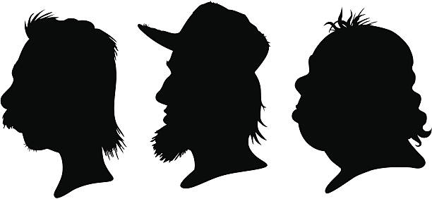 Mullet Silhouettes The top 3 mullet varieties: mullet haircut stock illustrations