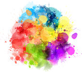 Multicolored watercolor splash blot. eps10 - contains transparencies.