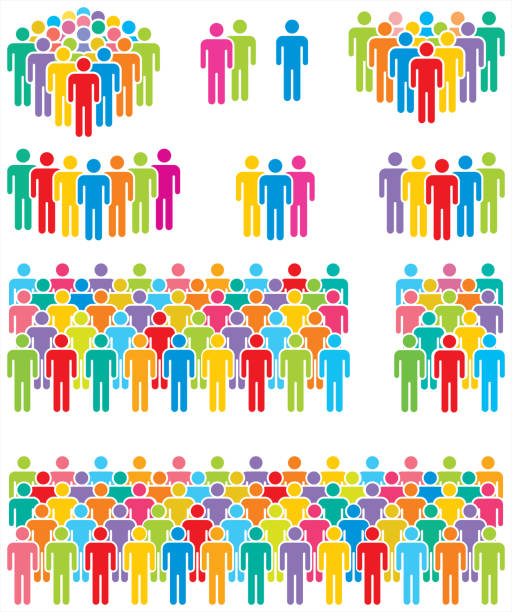 Multicolored people icons. vector art illustration