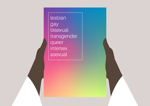 Multicoloured rainbow mesh gradient, lesbian, gay, bisexual, transgender, queer, intersex, asexual people community, LGBT rights
