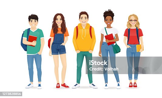 istock Multiethnic young people in casual clothes 1273828856