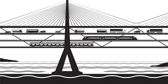 Multifunctional transportation bridge cross the river