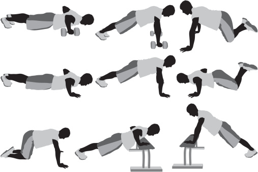 Multiple images of a man exercising